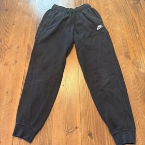 Nike Sweatpants Womens XS Black Fleece Joggers Drawstring Cuffed Logo DQ5191-010